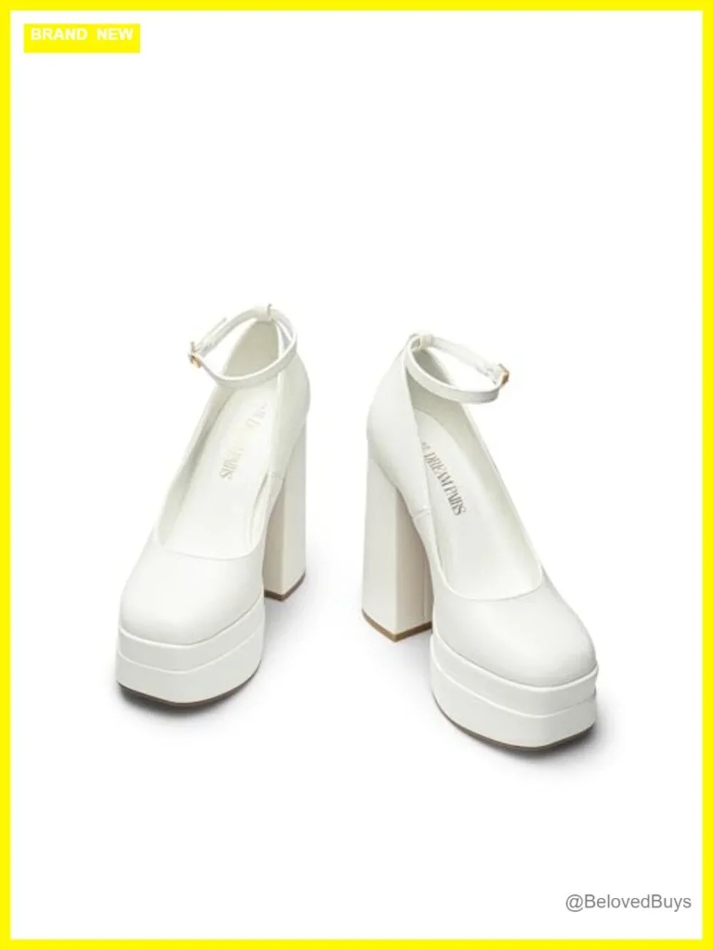 Y2K Chunky Block Heel Pumps with Ankle Strap Square Toe Platform Dress Shoes